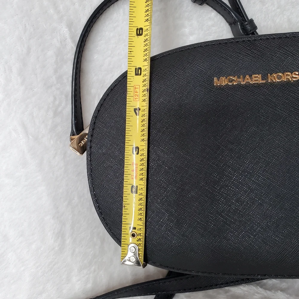 Michael Kors Set Travel Saffiano Leather Crossbody Bag Black - Picture 9 of 13